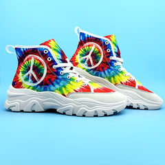 Colorful High Top Heighten Skate Shoes Wear Resistance Thermal Sneakers