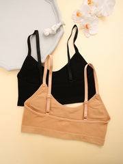2pcs Knitted Ribbed Sports Bras Yoga Workout Bra Women's Lingerie