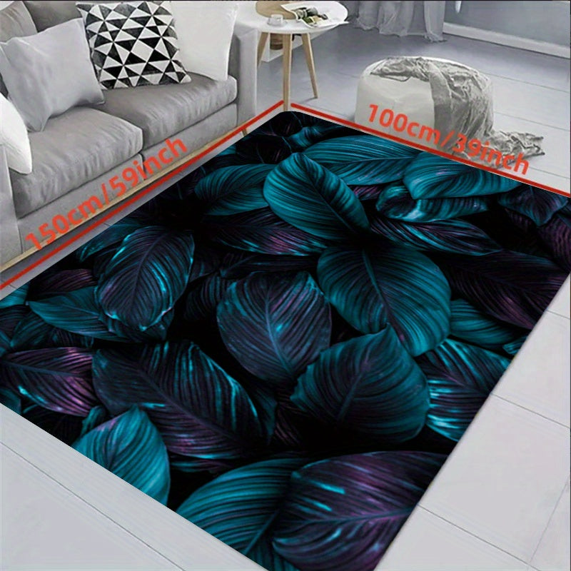 Vintage Leaf Print Kitchen Rug Soft Cushioned Anti Fatigue Mat