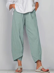 Elastic Cropped Pants Casual Loose Pants