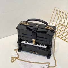 Piano Shape Acrylic Crossbody Bag with Chain - Gift for Women