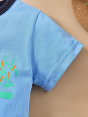 2pcs Boys Tractor Graphic Cotton T Shirt & Shorts Set For Summer