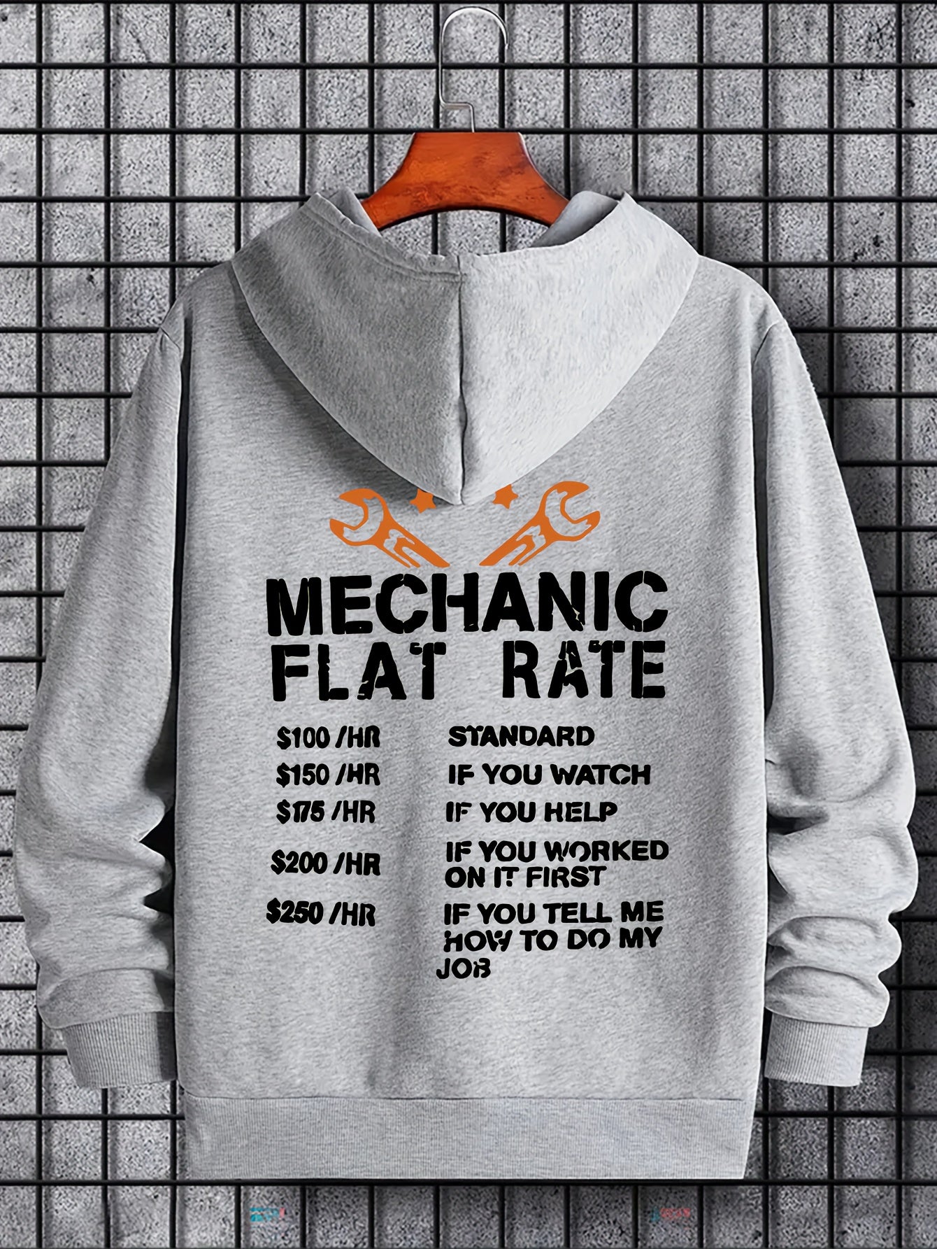 Mechanic Flat Rate Men's Graphic Hoodie Autumn Winter
