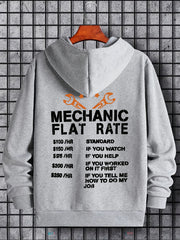 Mechanic Flat Rate Men's Graphic Hoodie Autumn Winter