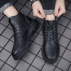 Men's Round Toe Zipper Boots