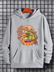 Men's Cartoon Animal Graphic Hoodie Drawstring Sweatshirt