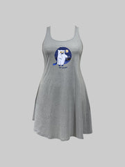 Halloween Cat Ghost Bat Print Tank Sleep Dress