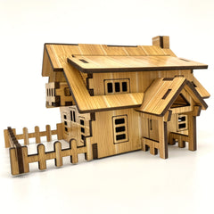 Wooden 3D Puzzle Building Models Western Hut DIY Laser Cut Assembly Model Kit
