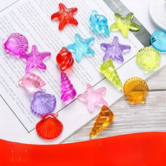12pcs Acrylic Ocean Gemstone Toys Sea Life Shell Conch Gemstone Toys