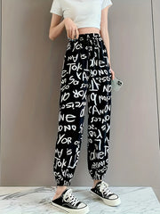 Allover Print Drawstring Cropped Pants Women's Beachwear