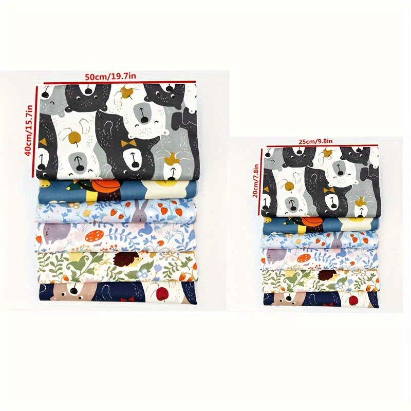 6pcs Soft Cotton Rocket Plant Twill Printed Fabric for Duvet Cover DIY