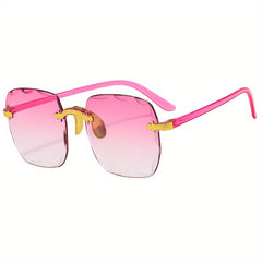Square Rimless Sunglasses Gradient Glasses UV400