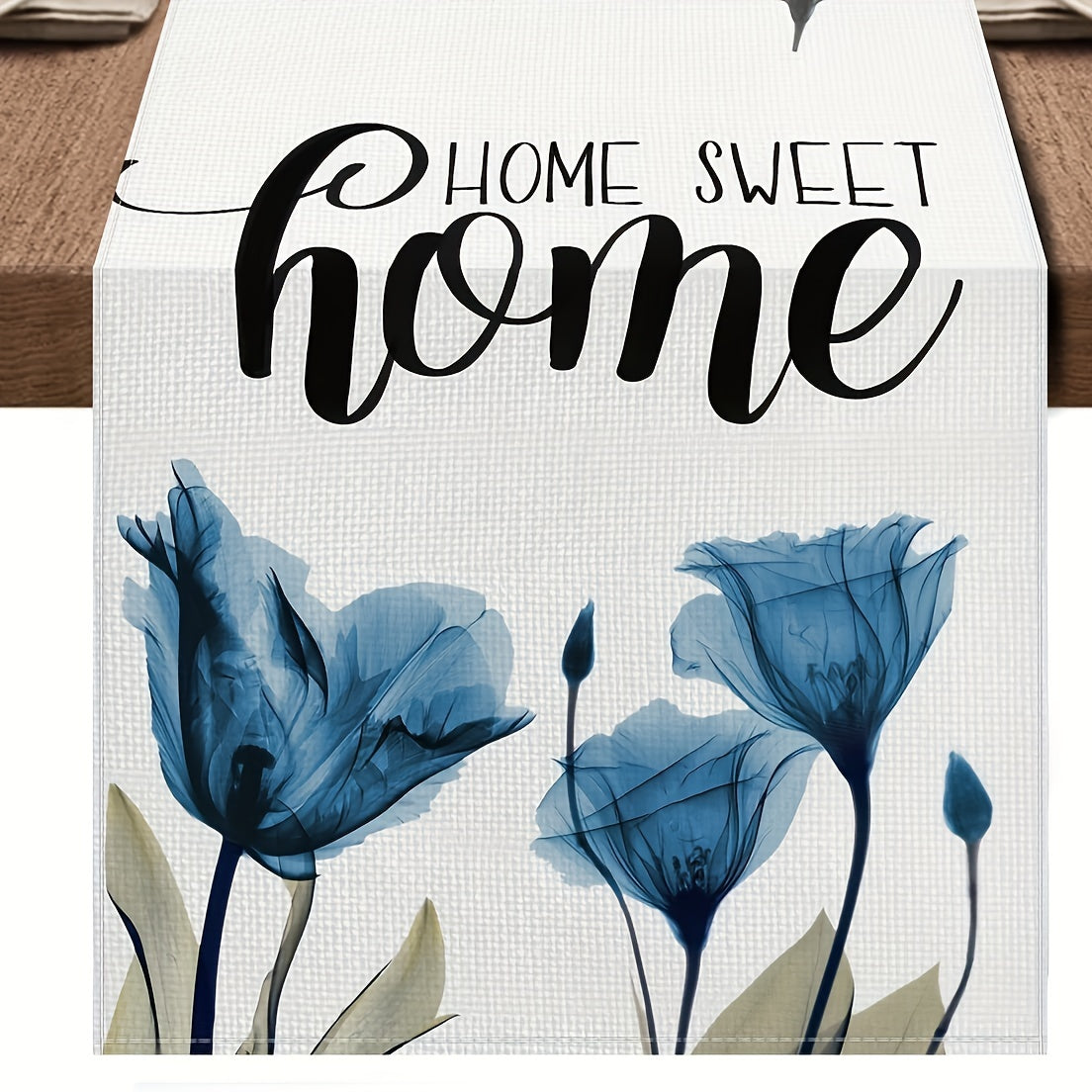 Polyester Table Runner Tulip Flower Decorative Kitchen Dinning Table Flag