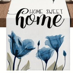 Polyester Table Runner Tulip Flower Decorative Kitchen Dinning Table Flag