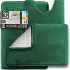 3pcs Memory Foam Bath Rug Set Plush Bath Mats Non Slip