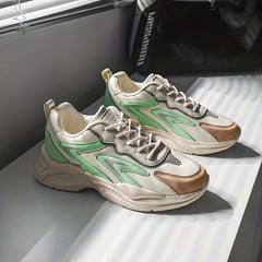 Men's Chunky Lace-Up Sneakers Athletic Shoes