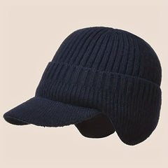 Warm Woolen Hat Fleece Knitted Hat Plus Velvet Thickened Ear Protection