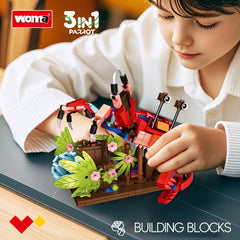 WOMA Parrot Building Blocks Ornament Animal Insect Series 3-in-1 Puzzle Toy