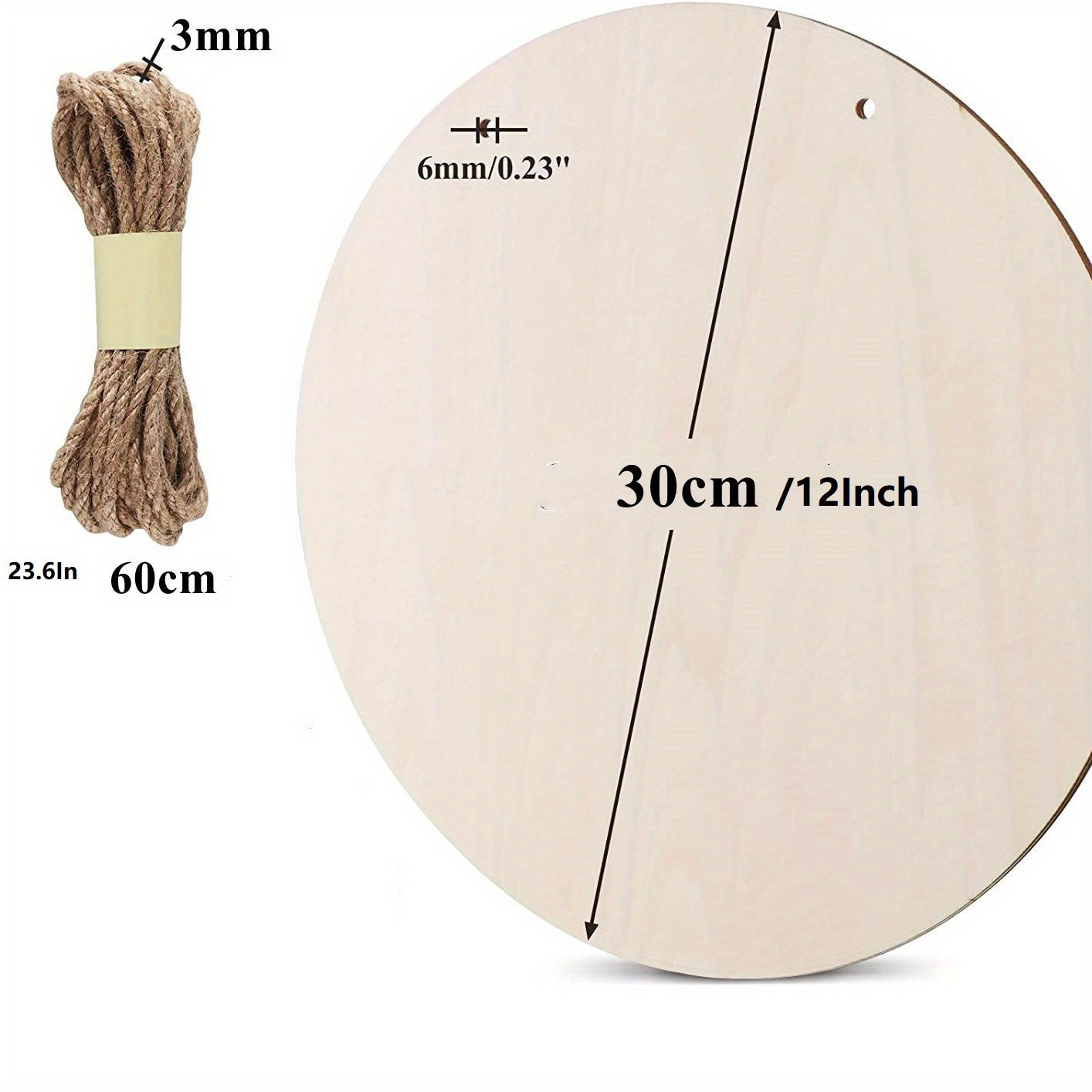 30 48cm Wood Circles for Crafts 5pcs DIY Wooden Blanks for Christmas Projects