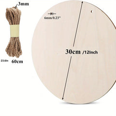 30 48cm Wood Circles for Crafts 5pcs DIY Wooden Blanks for Christmas Projects