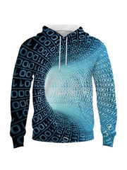 Optical Vision Number Data 3D Print Hoodie for Men
