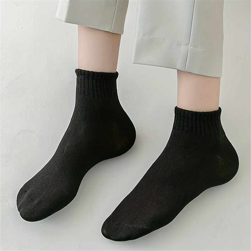 10 Pairs Short Solid Socks Comfy All match Women's Stockings