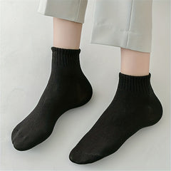 10 Pairs Short Solid Socks Comfy All match Women's Stockings
