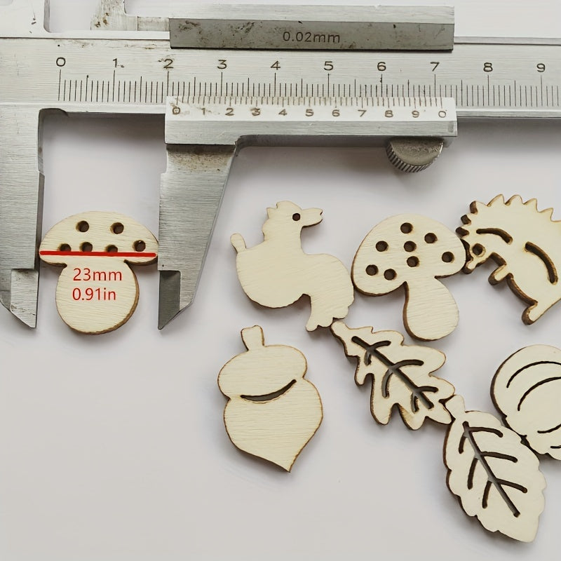 20pcs Wooden Animal Shapes for Crafts Painting Decorating
