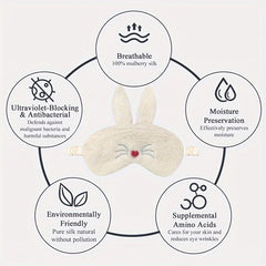 Cute Rabbit Ears Plush Eye Mask for Travel Rest