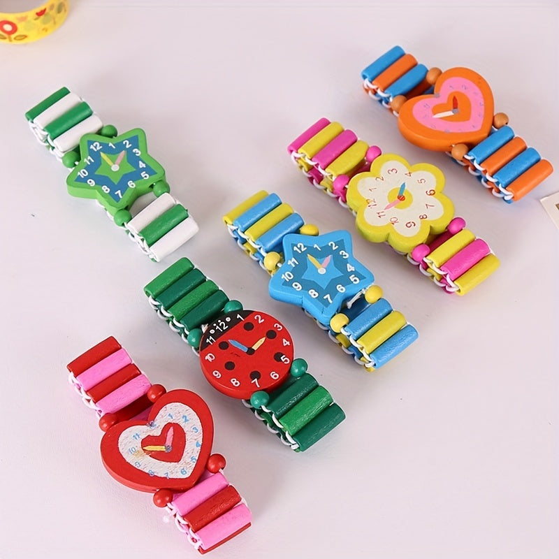 Cartoon Elastic Wooden Watch Wristbands - School Award Prize Gift