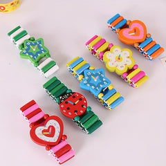Cartoon Elastic Wooden Watch Wristbands - School Award Prize Gift