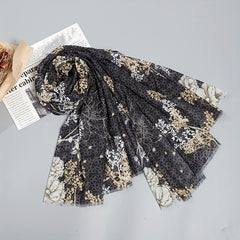 Vintage Floral Tree Print Scarf Hijab Shawl