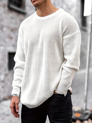 Men's Casual Round Neck Pullover Sweater For Fall Winter