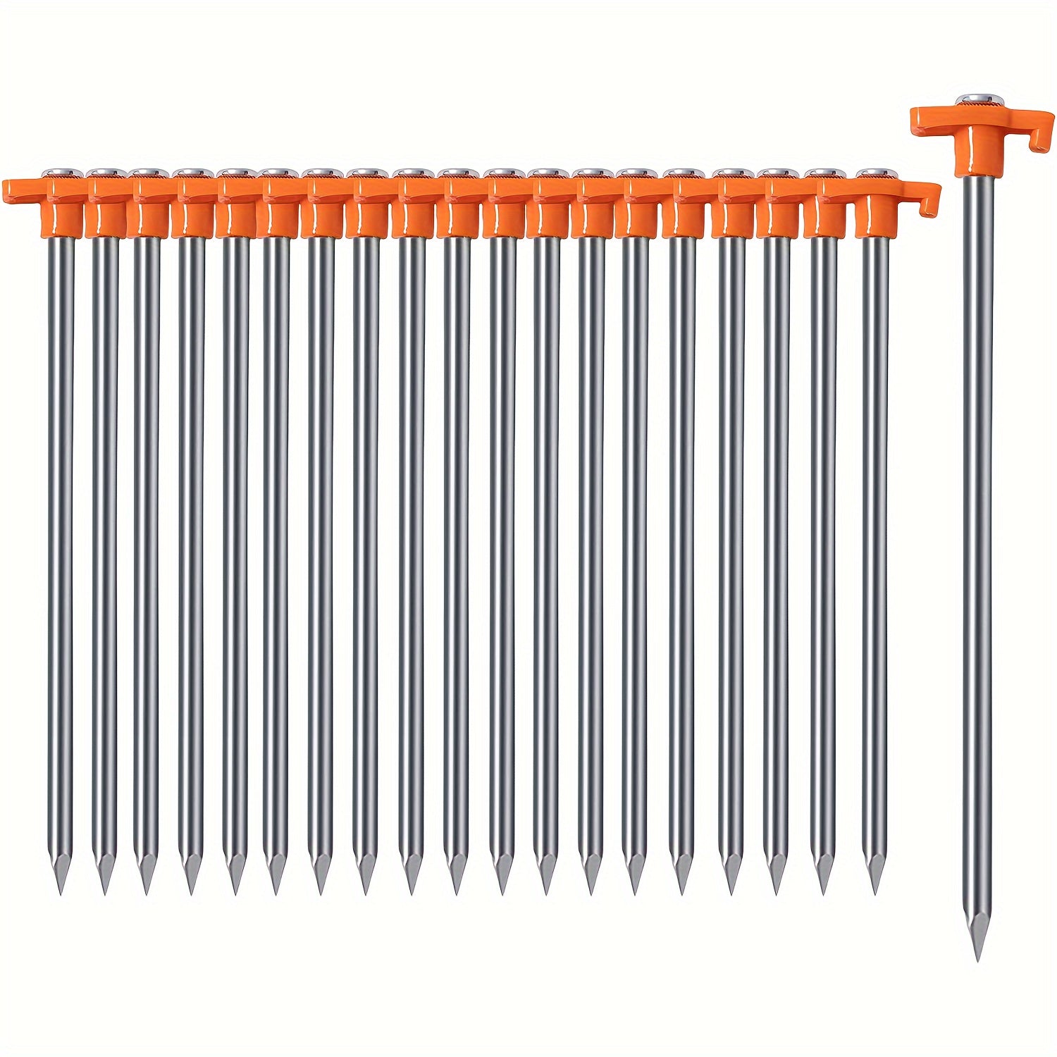 20pcs Heavy Duty Tent Stakes Metal Tent Pegs Ground Stakes For Outdoor Camping