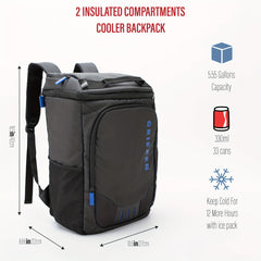 Leak-Proof Backpack Cooler Bag with 2 Insulated Compartments