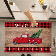 Christmas Truck Doormat Anti-fouling Portable Waterproof Mat