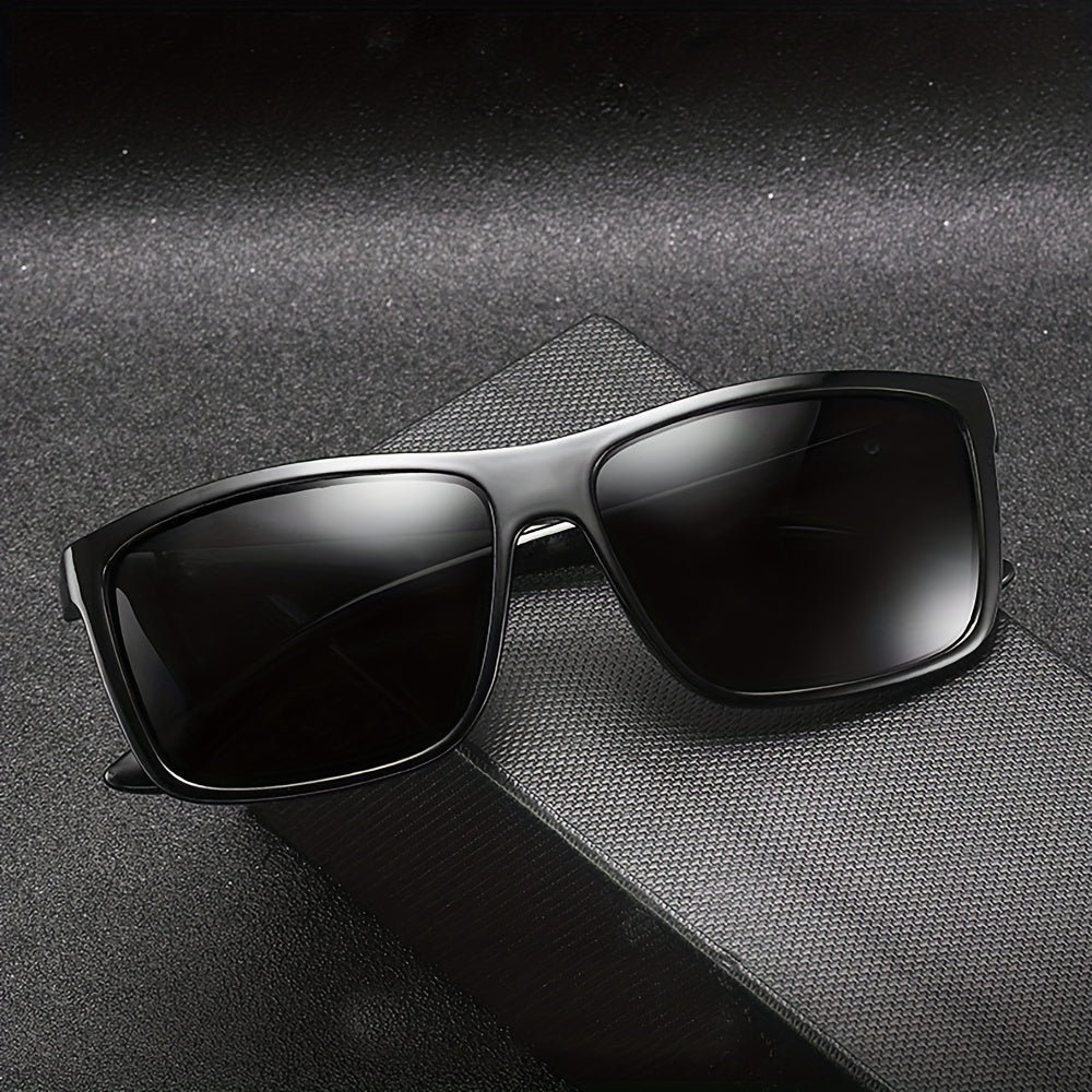 Men's Polarized Square Sunglasses Patterned Temple UV Protection