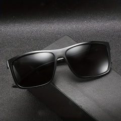 Men's Polarized Square Sunglasses Patterned Temple UV Protection