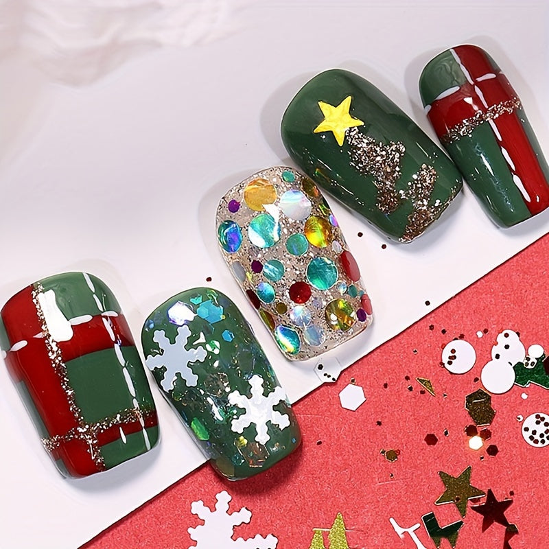 Winter Glitter Snowflake Nail Sticker Christmas Decal Sparkle Shape for Ladies