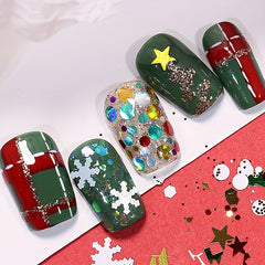 Winter Glitter Snowflake Nail Sticker Christmas Decal Sparkle Shape for Ladies