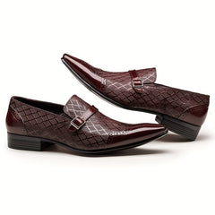 Men's Brogue Slip On Pointed Toe Formal Shoes Business Wear resistant Non Slip