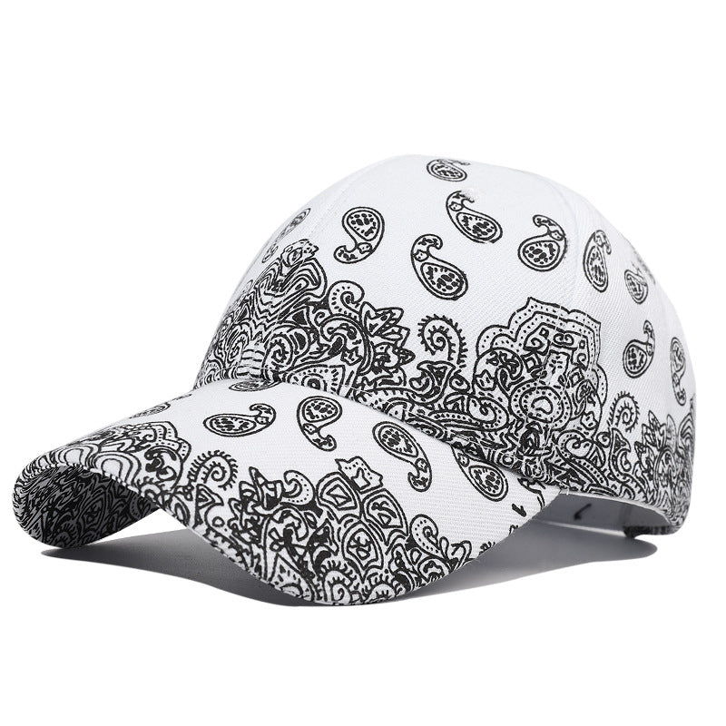 Men's Cashew Flower Printed Baseball Cap Street Hip Hop Cap Sun Visor