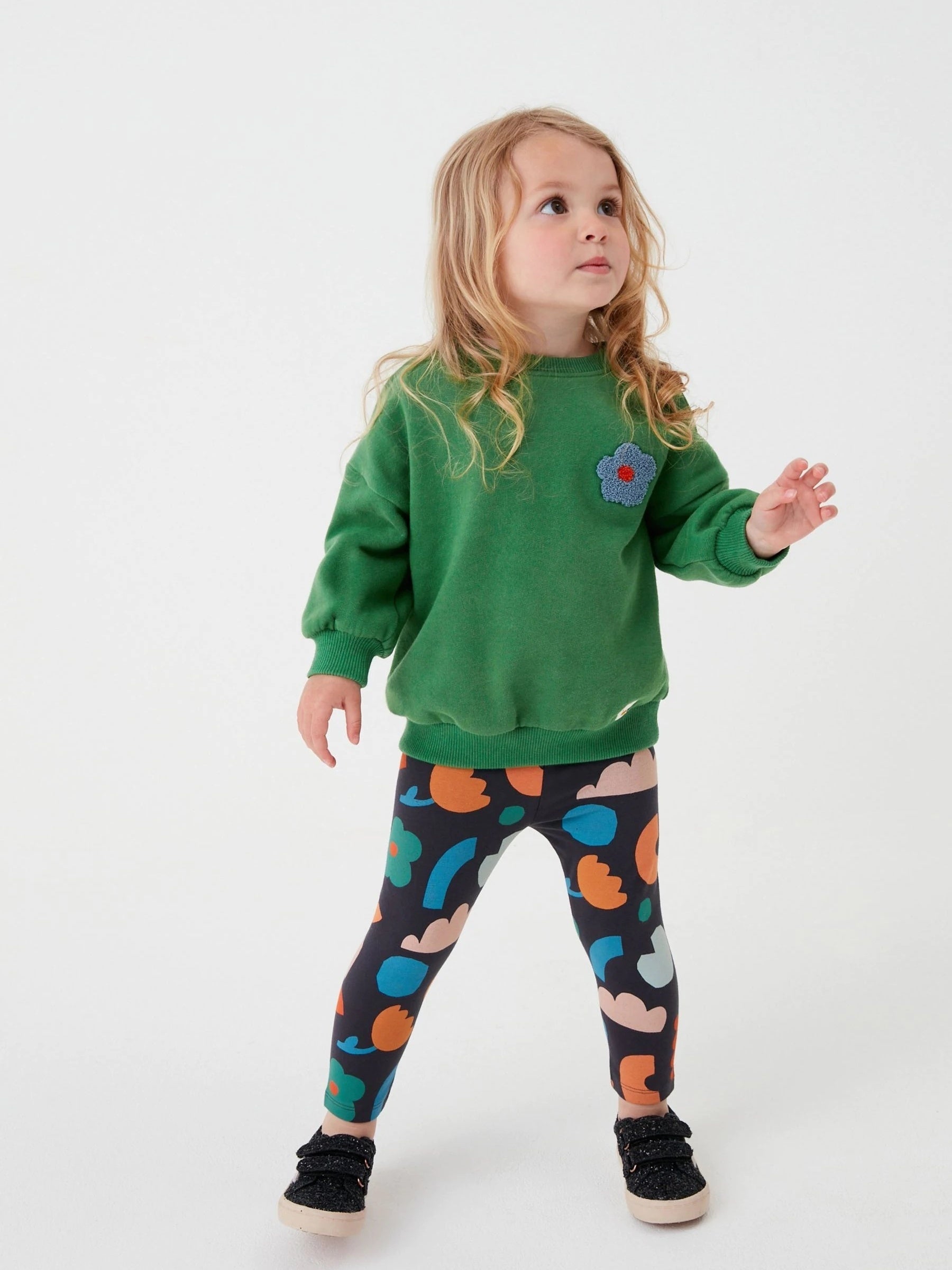 Toddler Girl's Floral 2pcs Sweatshirt & Leggings Set Casual Outfits