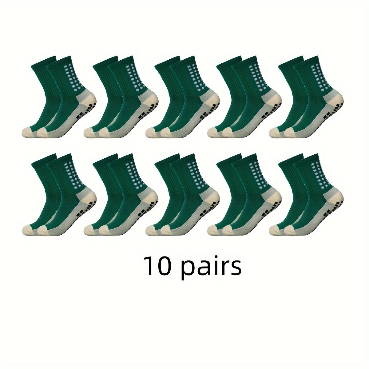 10 Pairs Men's Mid Crew Sport Socks Nylon Blend Breathable Sweat-Absorbing