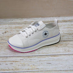Women's Platform Canvas Shoes Low Top Lace Up Round Toe Casual Shoes