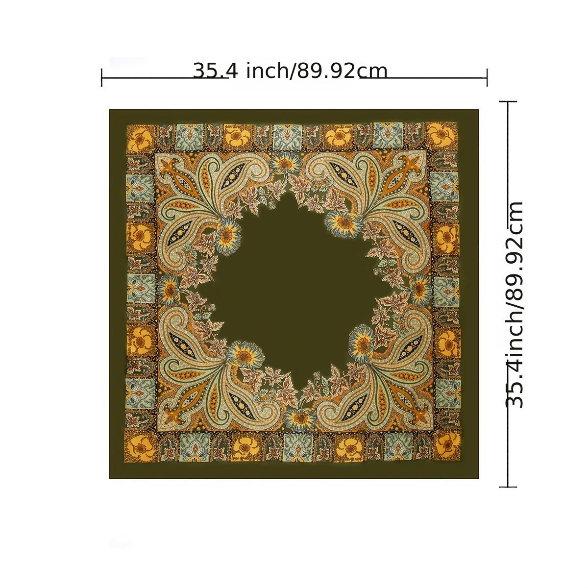 Silk Square Printed Scarf Turban Satin Shawl Ladies Accessory