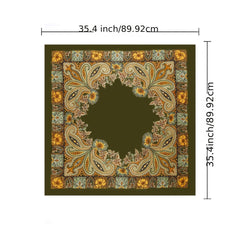 Silk Square Printed Scarf Turban Satin Shawl Ladies Accessory