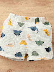 Baby Boys 2pcs Animal Pattern Short Sleeve Shorts Summer Set