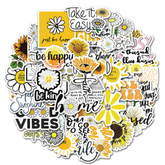 Cute Daisy Slogan Sticker Pack for Personalizing Items