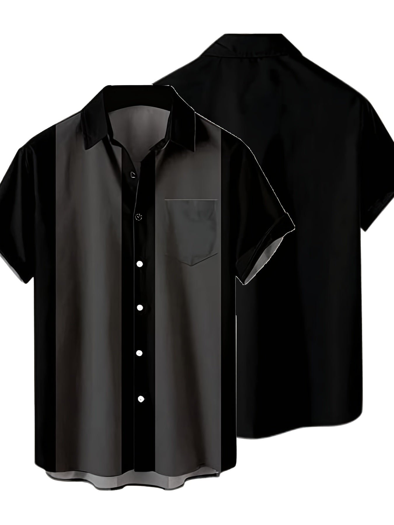 Stripe Print Men's Casual Shirt With Chest Pocket
